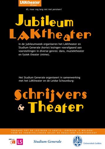 Schrijvers & Theater - Universiteit Leiden