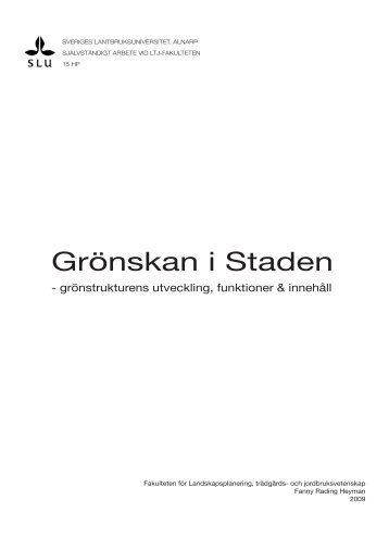 Grönskan i Staden - Epsilon Archive for Student Projects - SLU