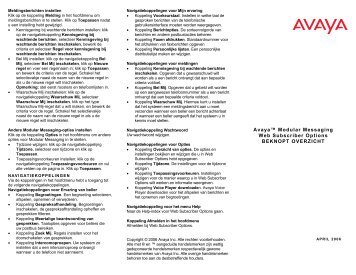 Avaya™ Modular Messaging Web Subscriber ... - Avaya Support