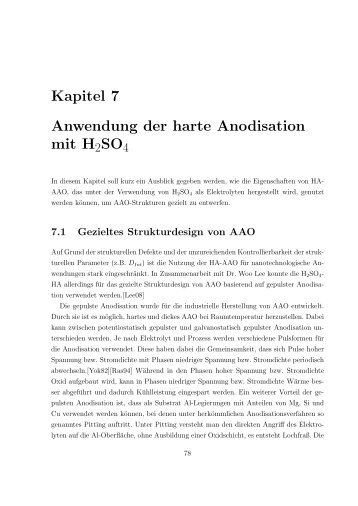 Kapitel 7 Anwendung der harte Anodisation mit H2 SO4