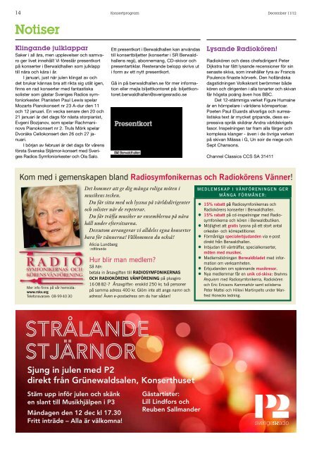 Programtidningen Berwaldhallen December 2011 ... - Sveriges Radio