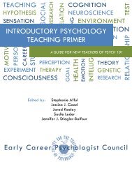 INTRODUCTORY PSYCHOLOGY TEACHING PRIMER Early Career ...