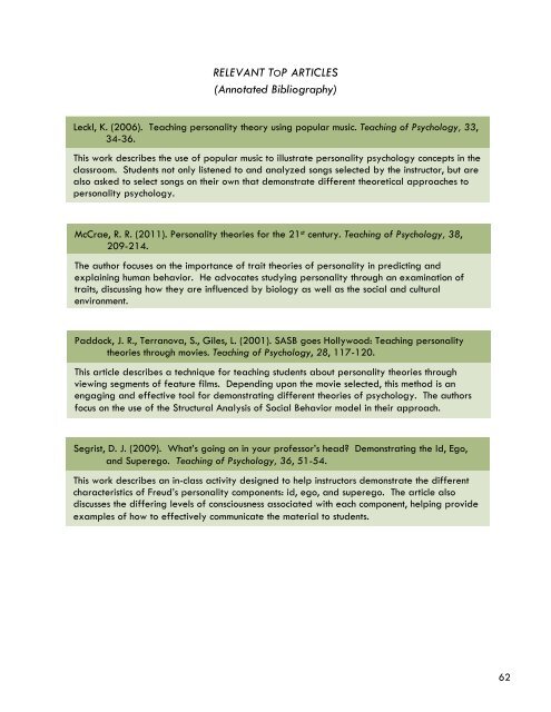 INTRODUCTORY PSYCHOLOGY TEACHING PRIMER Early Career ...