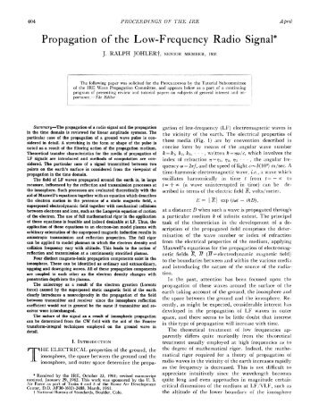 Propagation Low-Frequency