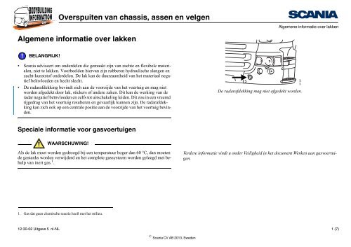 Overspuiten van chassis, assen en velgen Algemene informatie ...