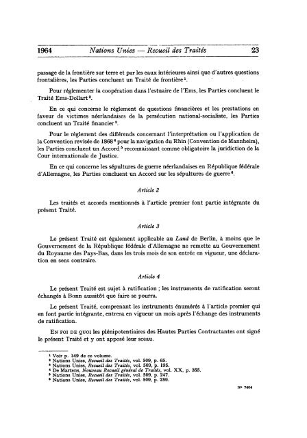 Treaty Series Recueil des Traites - United Nations Treaty Collection