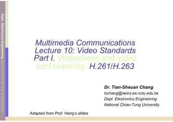 Introduction to Video Standard - VLSI Signal Processing Lab, EE ...