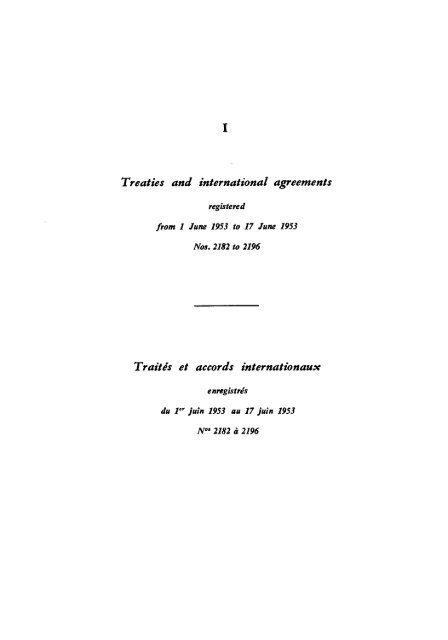 Treaty Series Recueil des Traites - United Nations Treaty Collection