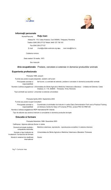 Şef l. dr. Ioan Huţu - Universitatea de Stiinte Agricole si Medicina ...