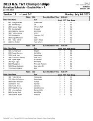 2013 US T&T Championships Rotation Schedule - Double Mini