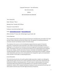 Corporate Governance - NYU Stern School of Business - New York ...