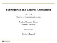 Subroutines and Control Abstraction - Faculty of Computer Science ...