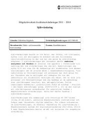 Högskoleverkets kvalitetsutvärderingar 2011 – 2014 - Södertörns ...