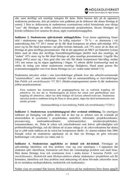 Högskoleverkets kvalitetsutvärderingar 2011 – 2014 - Södertörns ...