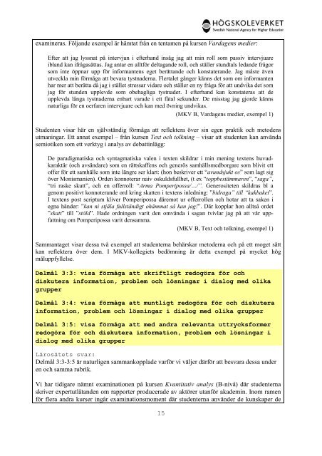 Högskoleverkets kvalitetsutvärderingar 2011 – 2014 - Södertörns ...