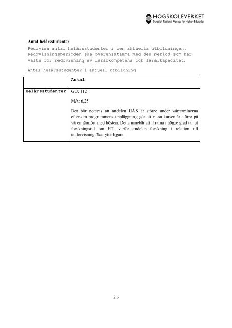 Högskoleverkets kvalitetsutvärderingar 2011 – 2014 - Södertörns ...