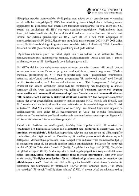 Högskoleverkets kvalitetsutvärderingar 2011 – 2014 - Södertörns ...