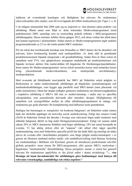 Högskoleverkets kvalitetsutvärderingar 2011 – 2014 - Södertörns ...