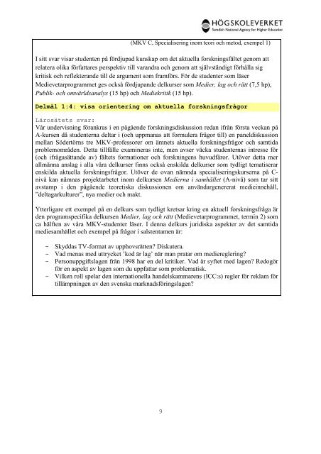 Högskoleverkets kvalitetsutvärderingar 2011 – 2014 - Södertörns ...