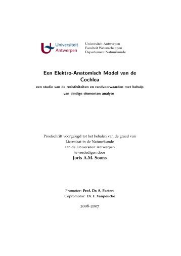 Een Elektro-Anatomisch Model van de Cochlea - Universiteit ...