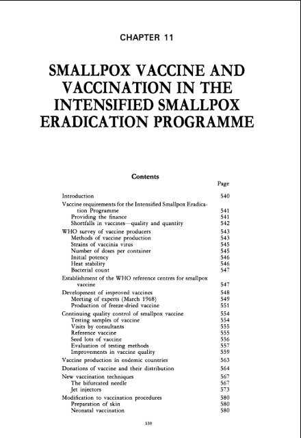 smallpox vaccine and vaccination in the intensified ... - libdoc.who.int