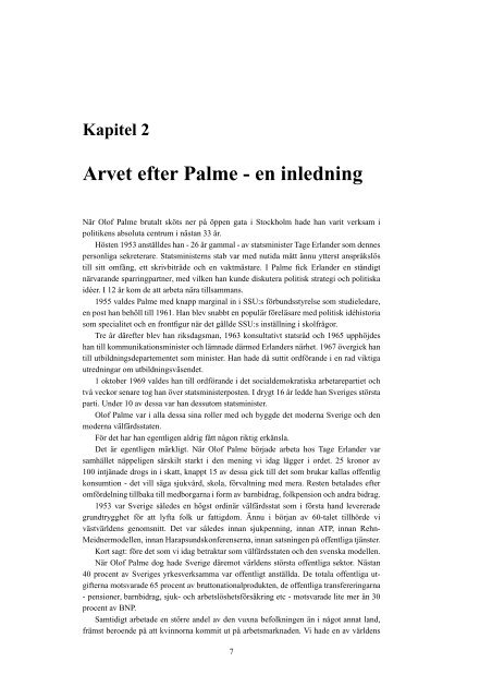 Olof Palmes inrikespolitiska id´earv