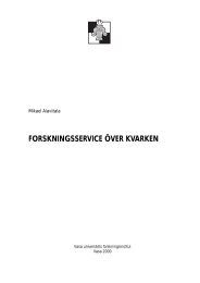 FORSKNINGSSERVICE ÖVER KVARKEN - Vaasan yliopisto