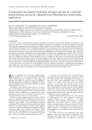 Comparative movement of labelled nitrogen and zinc in 1 ... - INTA