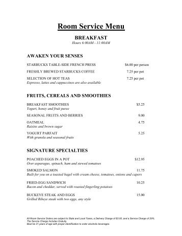 Hyatt Mccormick Place Room Service Menu Hyatt Mccormick Place Room Service Menu