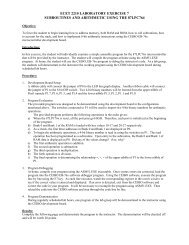 ECET 2210 LABORATORY EXERCISE 7 SUBROUTINES AND ...