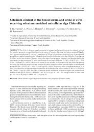 Selenium content in the blood serum and urine of ewes receiving ...