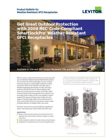 Get Great Outdoor Protection with 2008 NEC® Code ... - Leviton.com