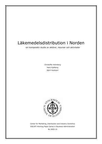 Läkemedelsdistribution i Norden - S-WoBA - Handelshögskolan i ...