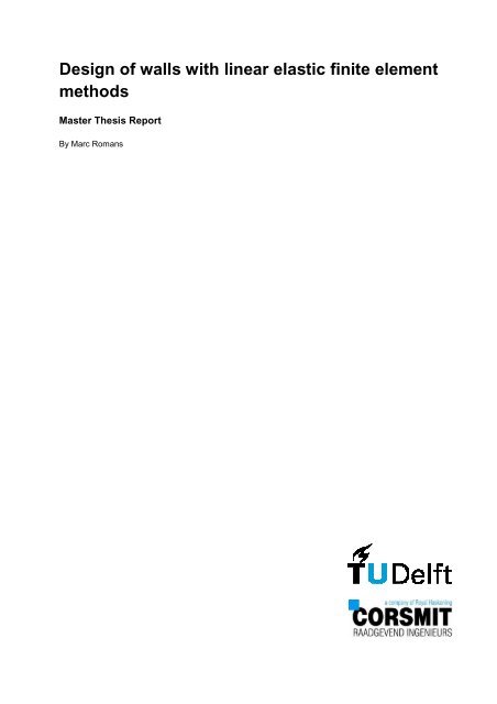 Design of walls with linear elastic finite element methods - TU Delft