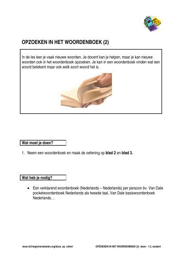 OPZOEKEN IN HET WOORDENBOEK (2) - Taalunieversum