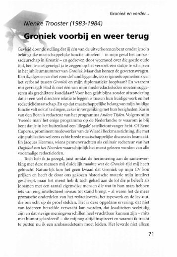 iek voorbij en weer terug - Groniek