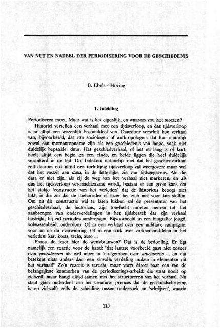Van nut en nadeel der periodisering voor de geschiedenis - Groniek