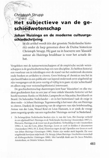 Het subjectieve van de geschiedwetenschap - Groniek