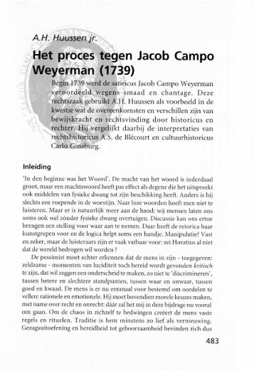 Het proces tegen Jacob Campo Weyerman - Groniek