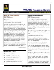 WAMC Program Guide - NPR Digital Services