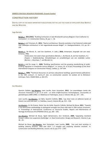 CONSTRUCTION HISTORY - Vrije Universiteit Brussel