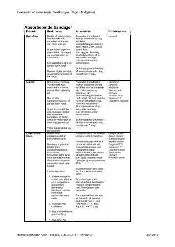 Absorberende bandager.pdf - e-Dok - Region Midtjylland