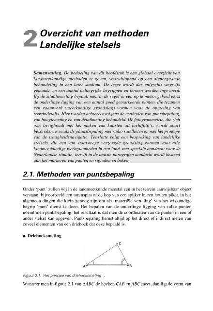 Overzicht van methoden Landelijke stelsels - Vssd