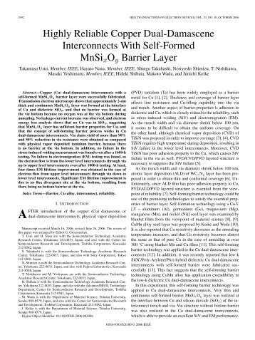 Highly Reliable Copper Dual-Damascene Interconnects With Self ...