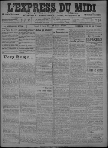 20 Janvier 1912 - Bibliothèque de Toulouse