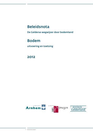 Beleidsnota Bodem 2012 - Ruimtelijkeplannen.nl