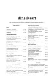 Menukaart Nederlands - Restaurateurs