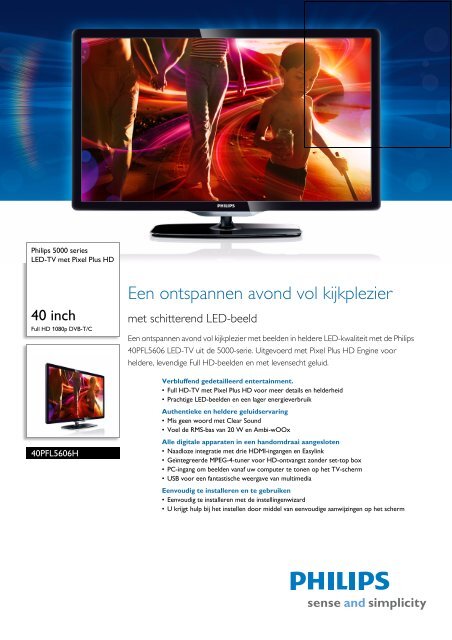 40PFL5606H/12 Philips LED-TV Pixel HD Borre