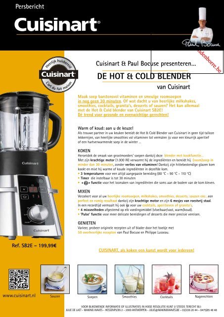 DE HOT & COLD BLENDER - Vanden Borre