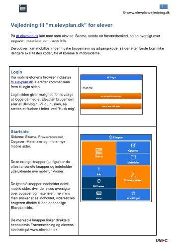 Vejledning til ”m.elevplan.dk” for elever - Elevplan (vejledning)